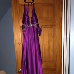 Purple evening gown.